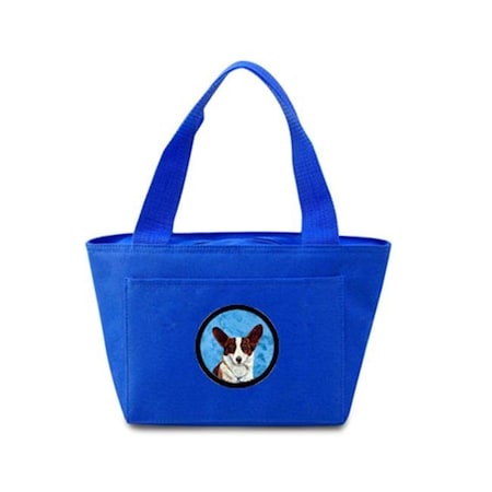 Carolines Treasures LH9378BU-8808 Blue Corgi Zippered Insulated School Washable And Stylish Lunch Bag Cooler